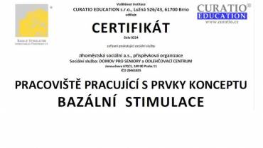 Certifikát Bazální stimulace